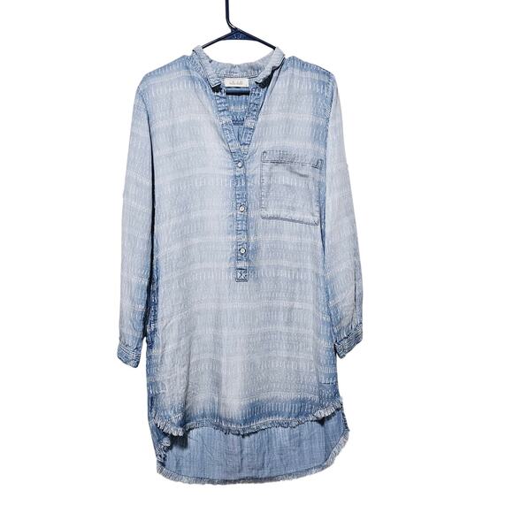 Bella Dahl by Anthropologie Shirt Dress Sz S Pockets Roll Up Sleeve Boho Casual - Picture 2 of 11